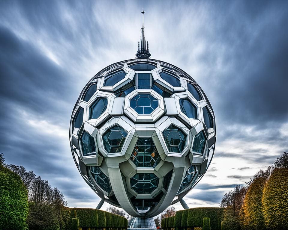 bovenste bol van het Atomium-kunstwerk